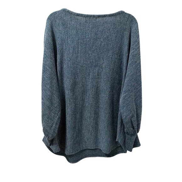 Max Studio Blue Textured Oversized Knit Sweater Top Sz 1X Top. NWT - Picture 9 of 12